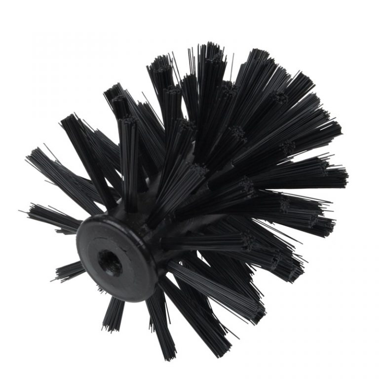 WC-borstelkop, reserveborstelkop, set met 6 stuks borstelkoppen, vervangende borstelkop diameter 8 cm, zwart